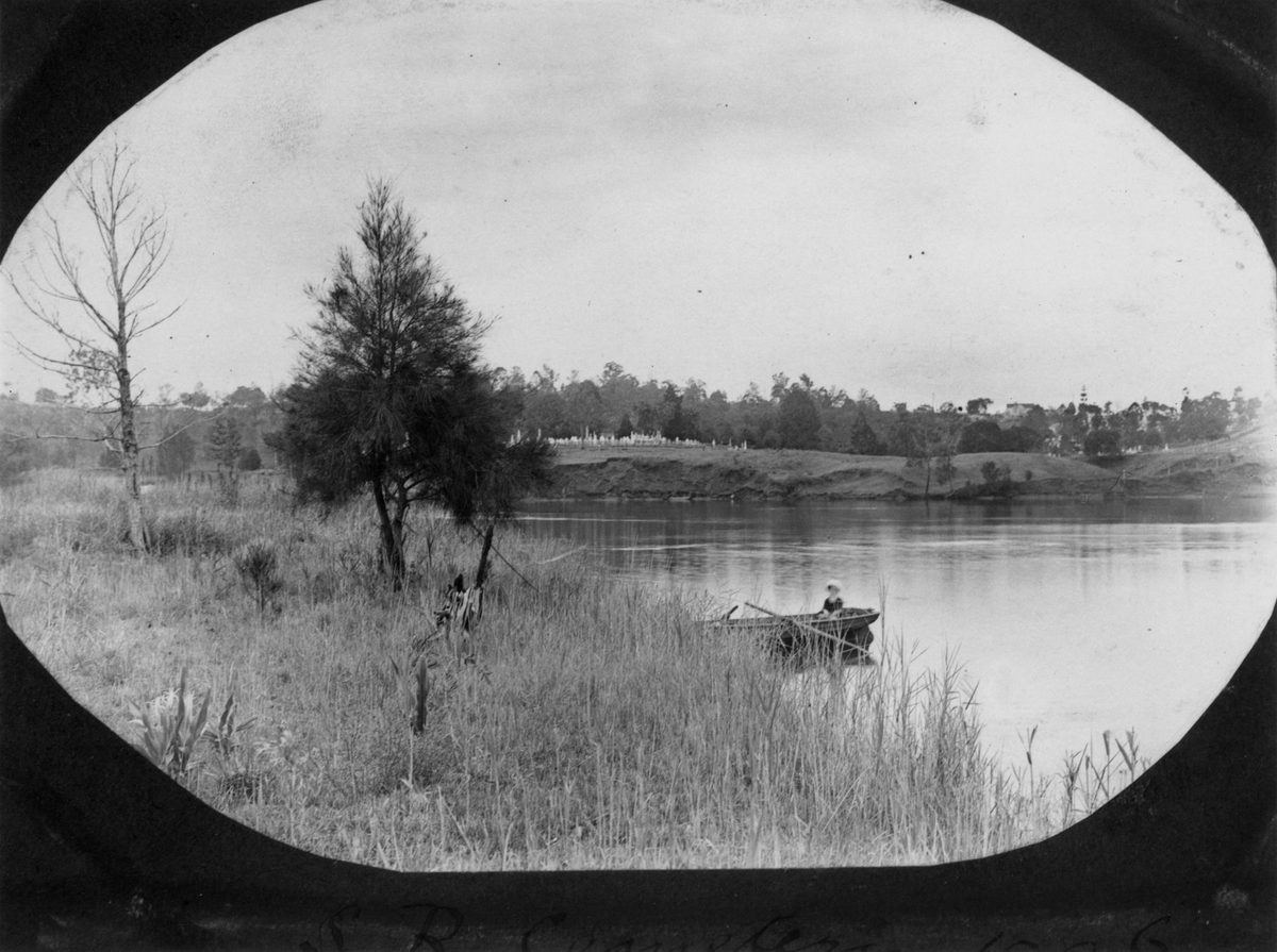 Rowboat on the river at Dutton Park, 1906