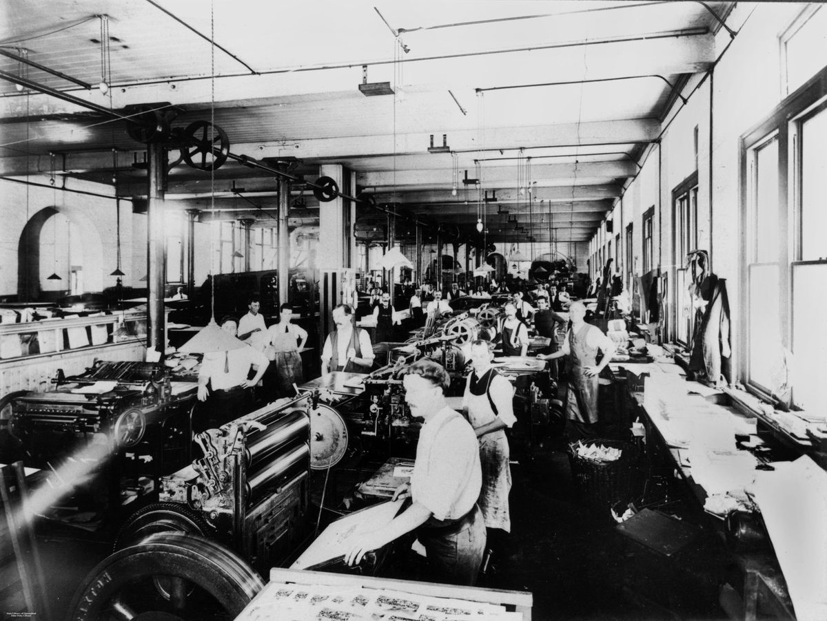 Letterpress department, Government Printing Office, Brisbane, 1921, Brisbane City