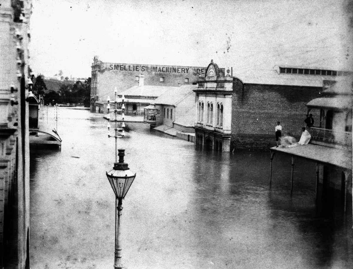 Edward Street during the 1893 flood