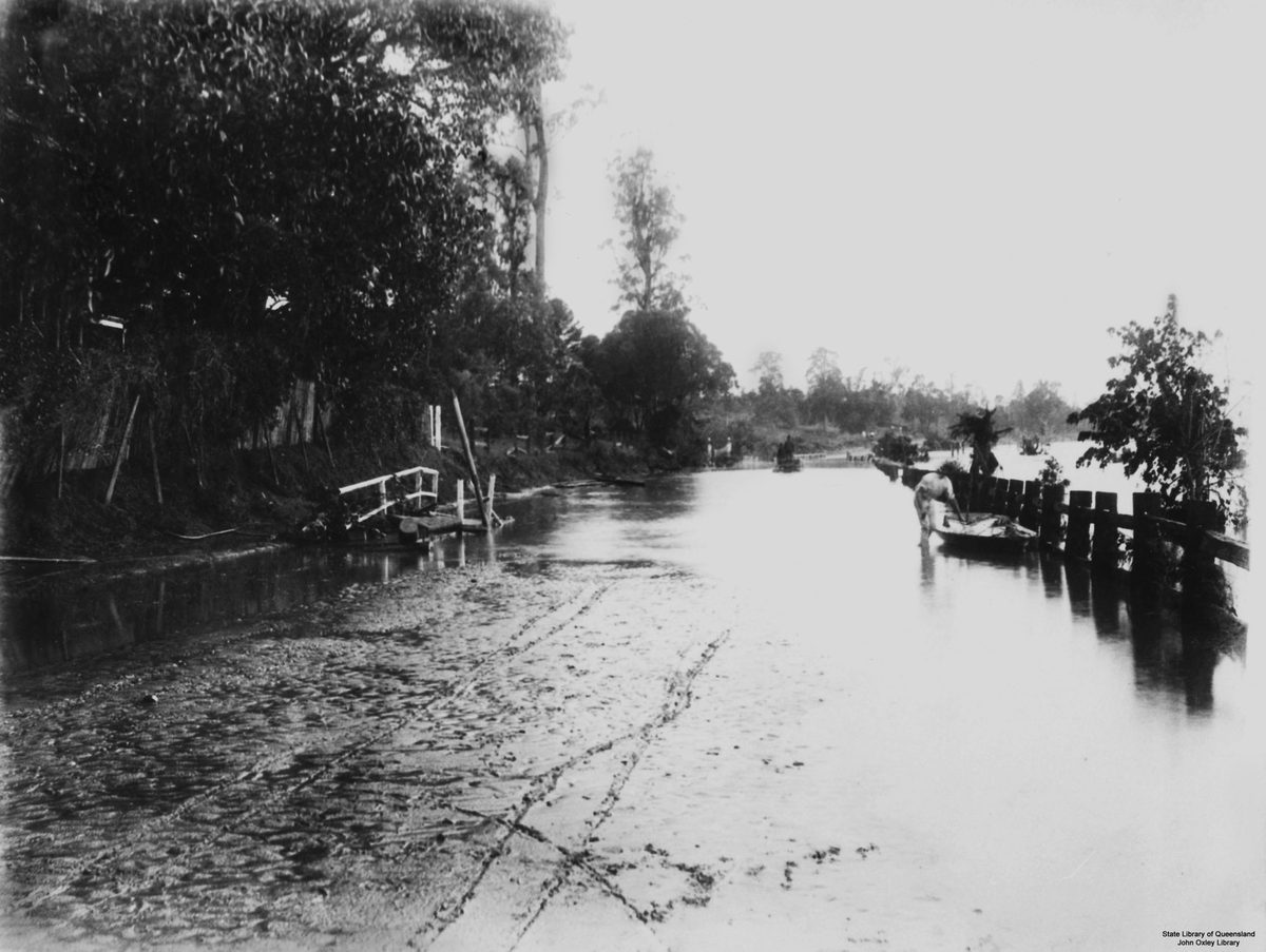 Toowong Road, Brisbane, during the 1893 floods