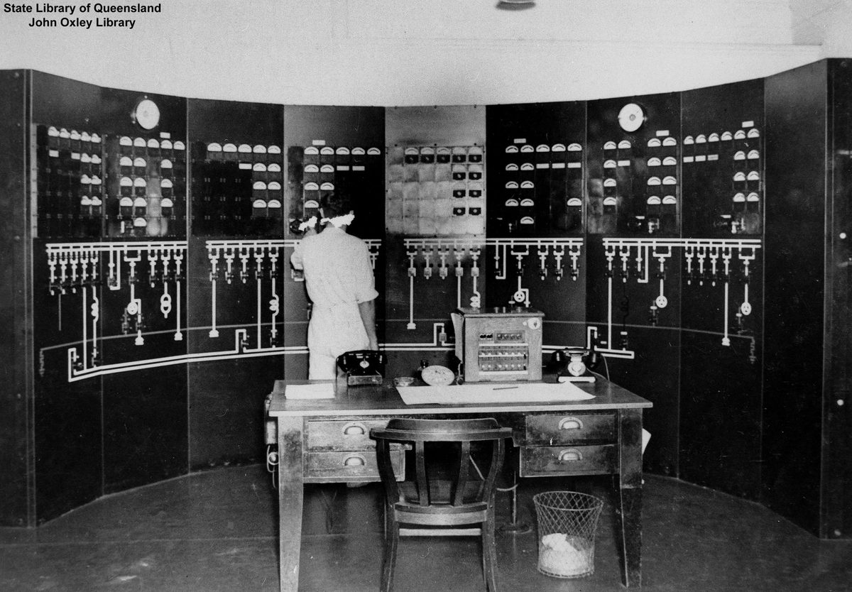 Interior view of the New Farm Power House, New Farm, Brisbane, 1942