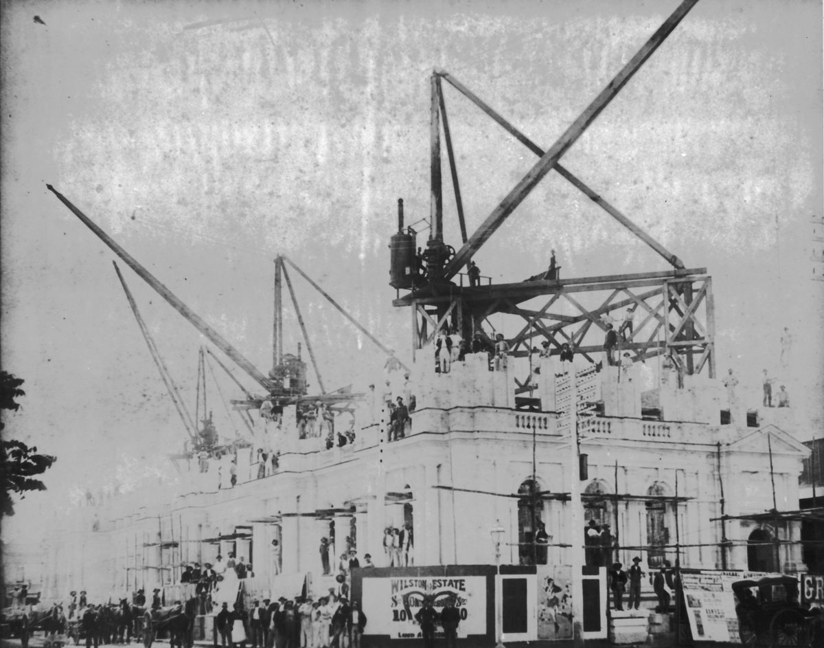 Queensland's Treasury Building under construction, 1887, Brisbane City