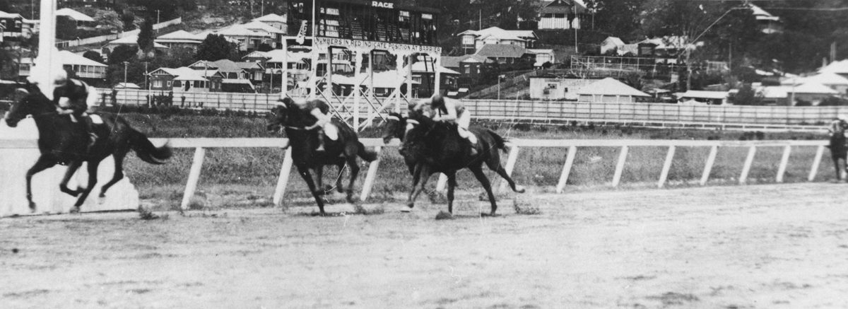 Canning King is first past the post at Albion Park, Brisbane, 1930