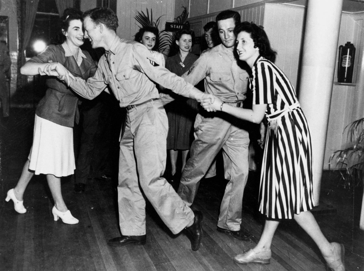 Square dancing at the Riverview Leave Area, Brisbane, Thanksgiving 1943