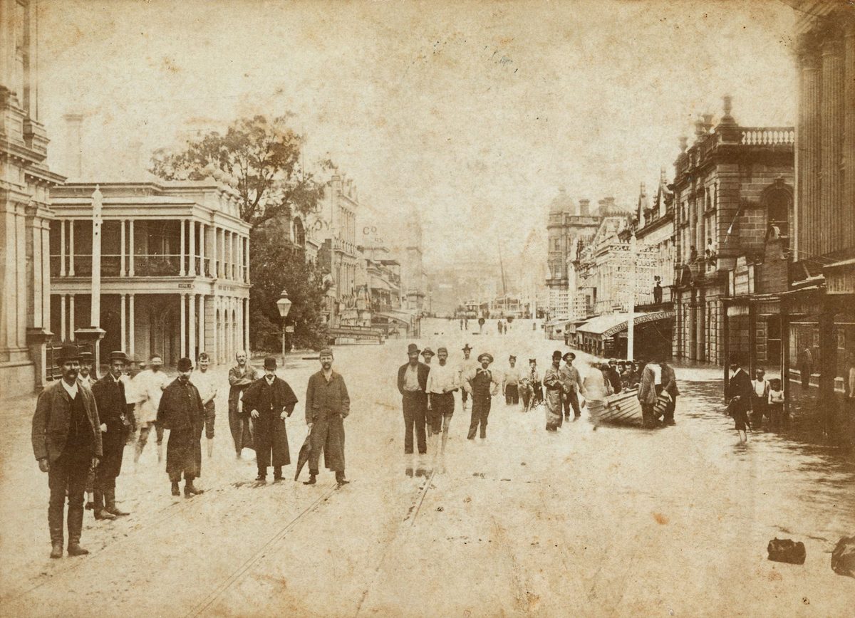 Flooding in Queen Street, Brisbane, 1893, Brisbane City