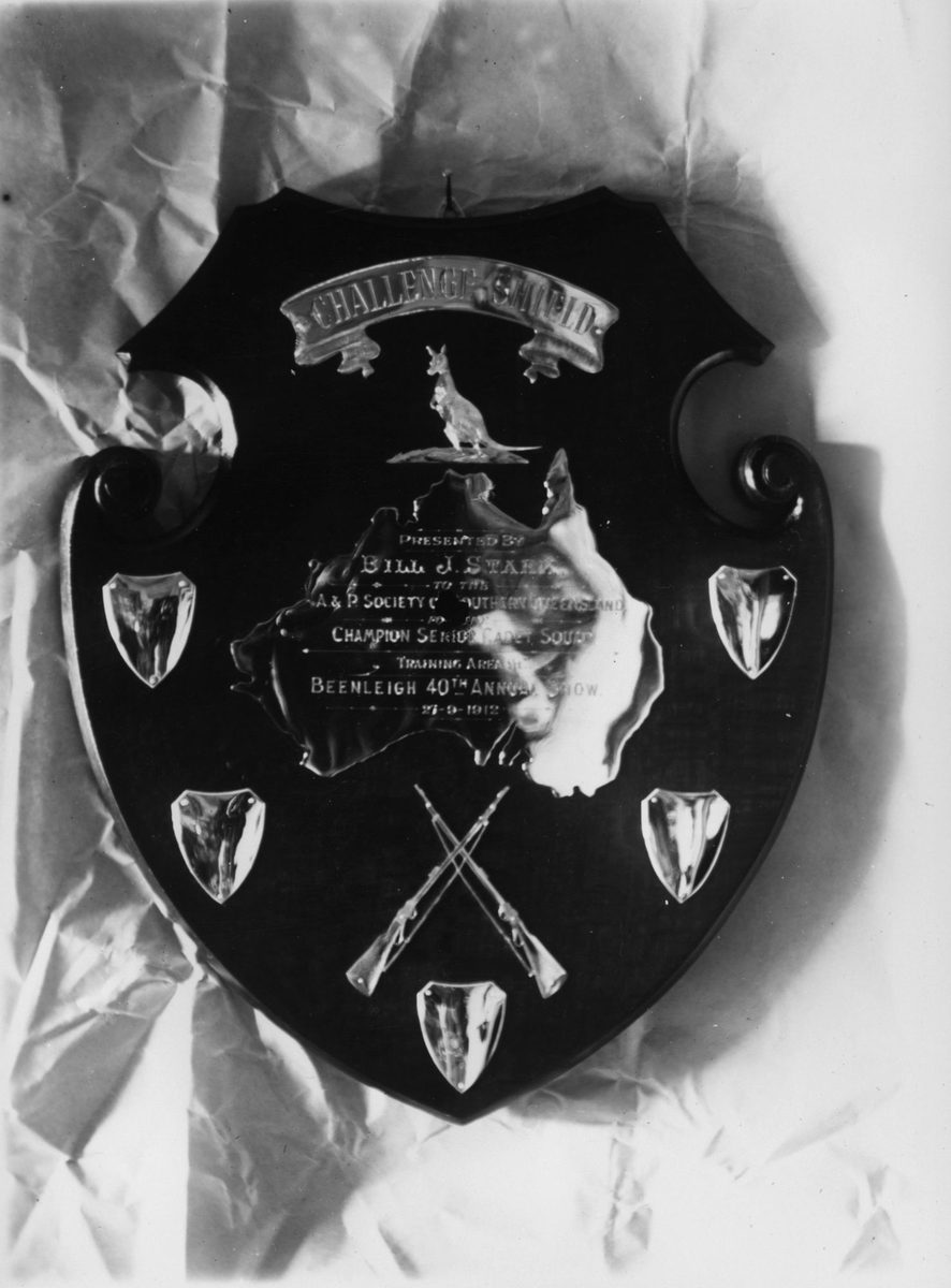 Cadet Shield presented to the South East Queensland Show Society, Beenleigh, 1912