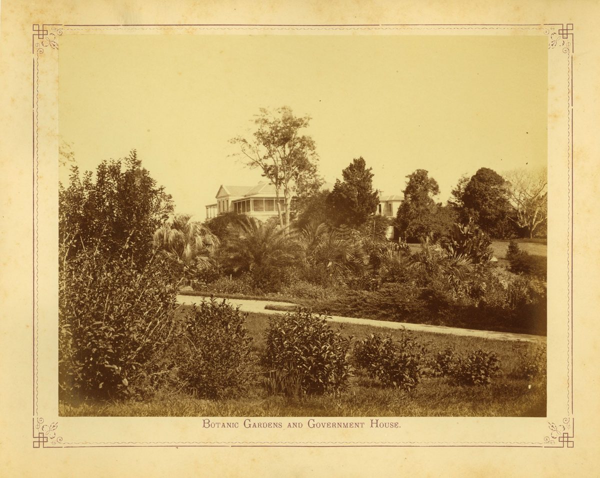 Botanic Gardens and Government House, Brisbane, Queensland, 1875