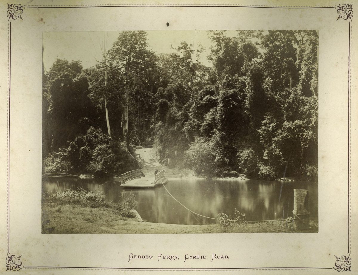 Geddes' Ferry on Gympie Road, 1874, Brisbane