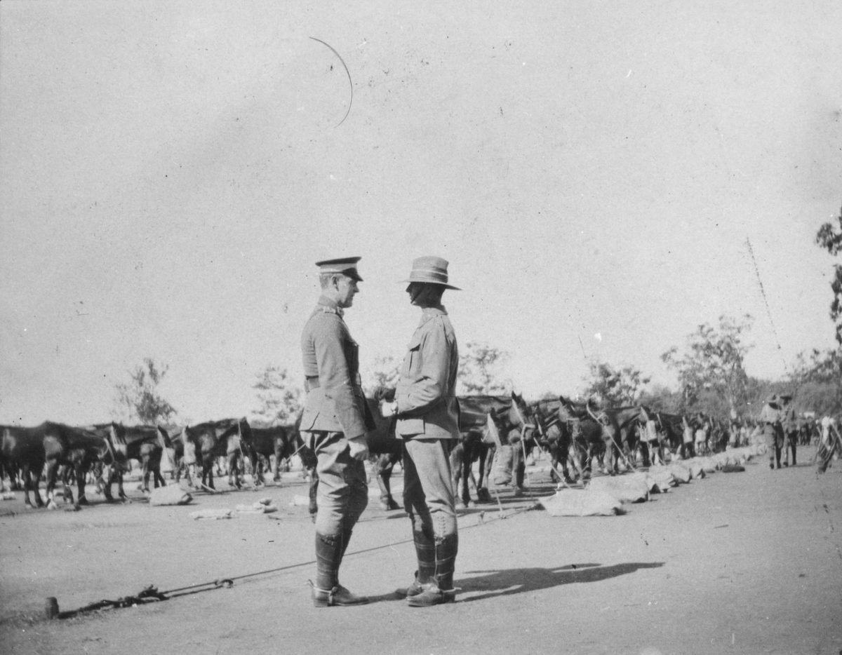 Franklin inspecting the 2nd Light Horse Regiment at Enoggera (1914)