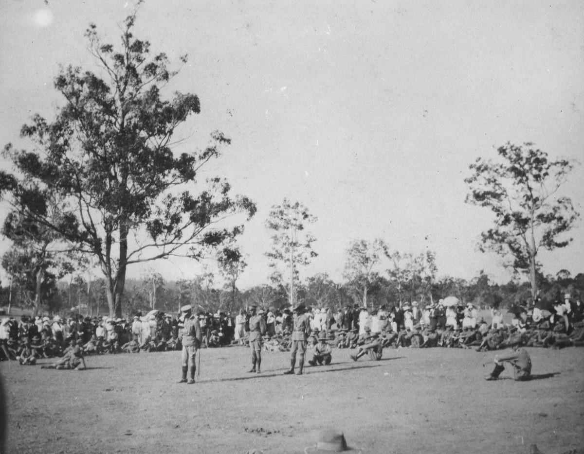 Church parade with Major Logan, Enoggera (1914)