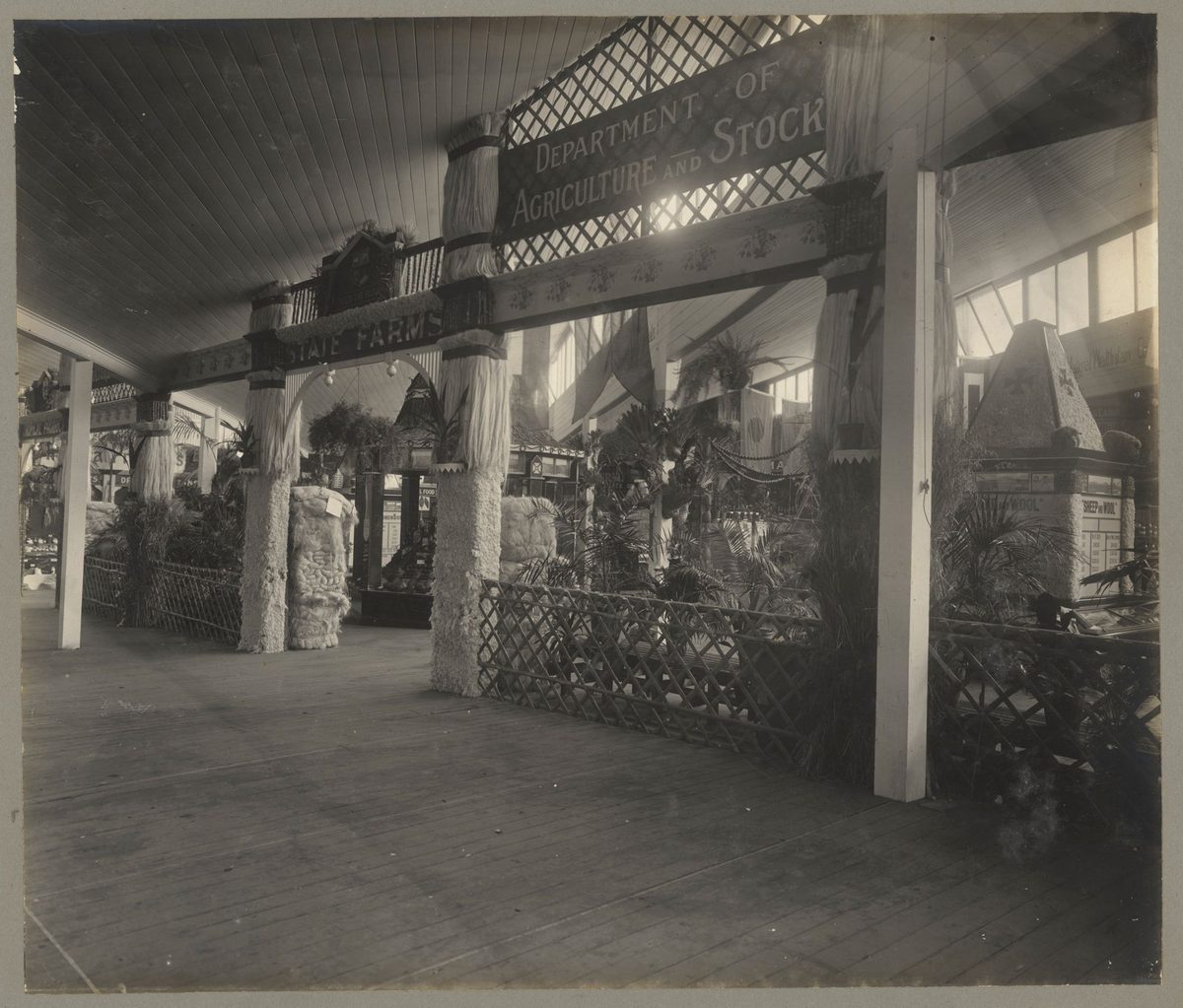 Department of Agriculture and Stock display at the Jubilee Exhibition, Brisbane, 1909, Bowen Hills
