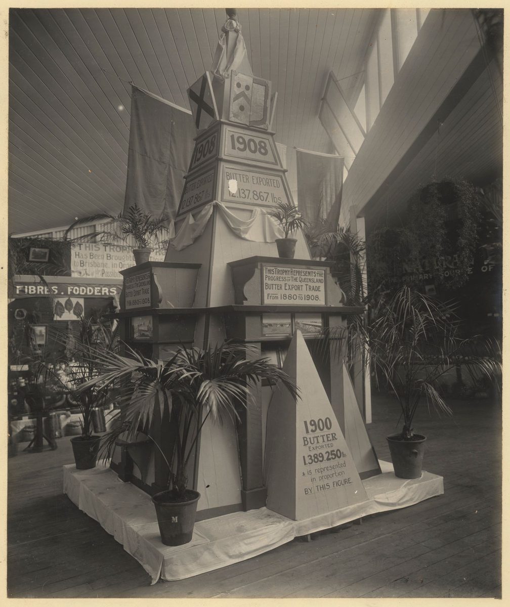 Butter stand at the Jubilee Exhibition, Brisbane, 1909, Bowen Hills