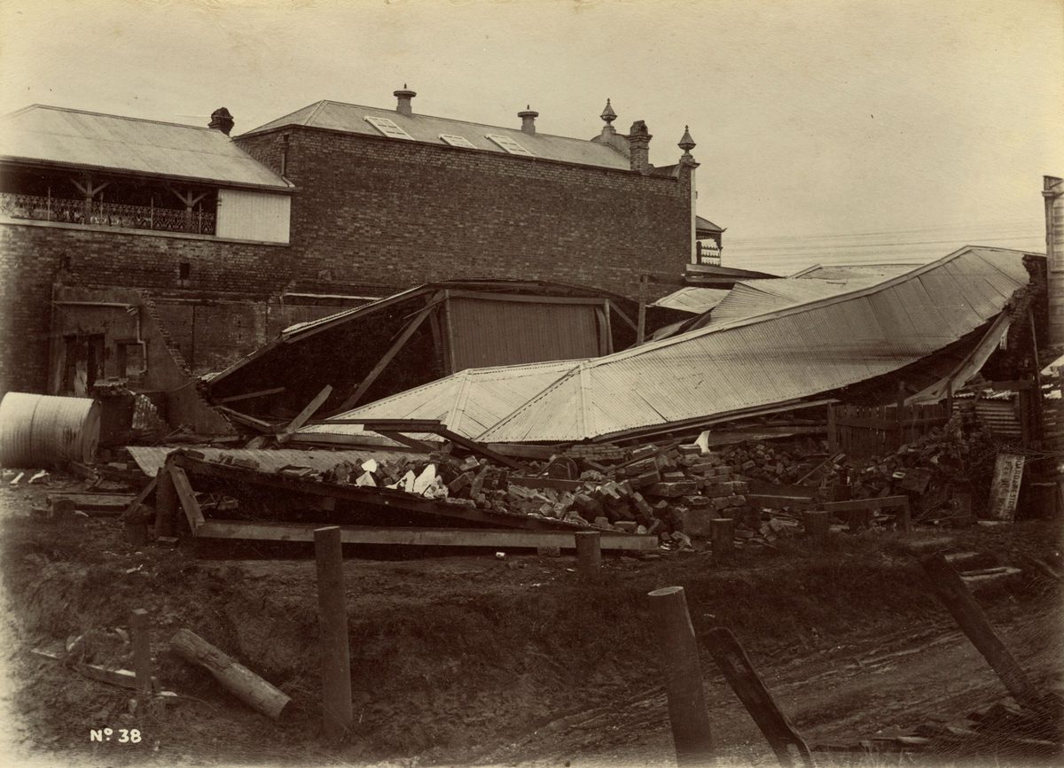 Kerlins general store in Stanley Street, South Brisbane after the floods of 1893