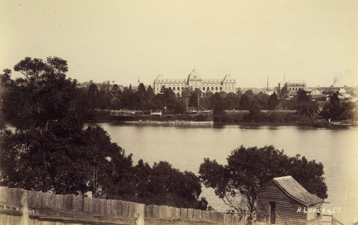 Looking across the river towards Parliament House, Brisbane, 1884, Brisbane City