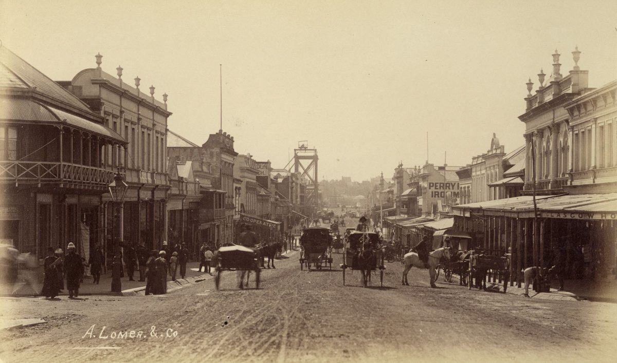 Looking down Queen Street from the Albert Street intersection, Brisbane, 1884, Brisbane City