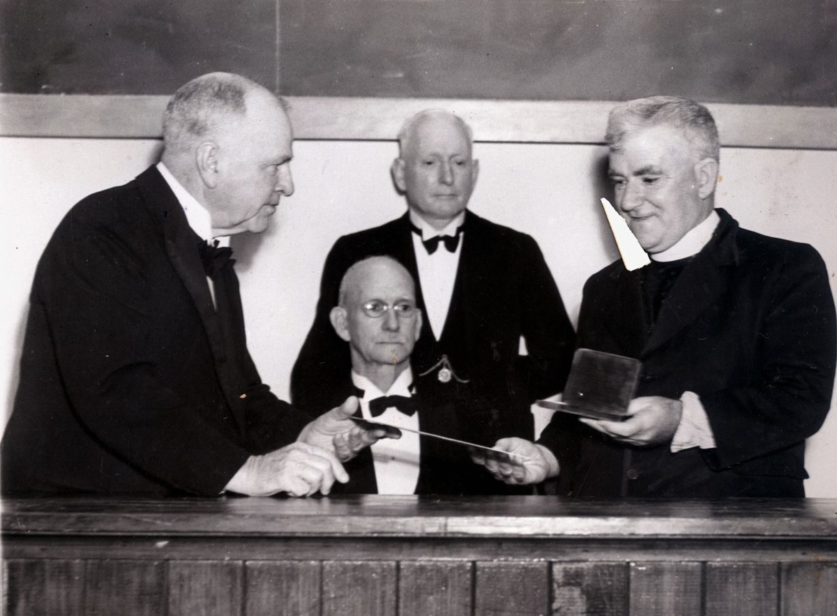 Presentation to Rev. Father Leo Hayes by the Royal Geographical Society of Queensland, April 1912, Brisbane
