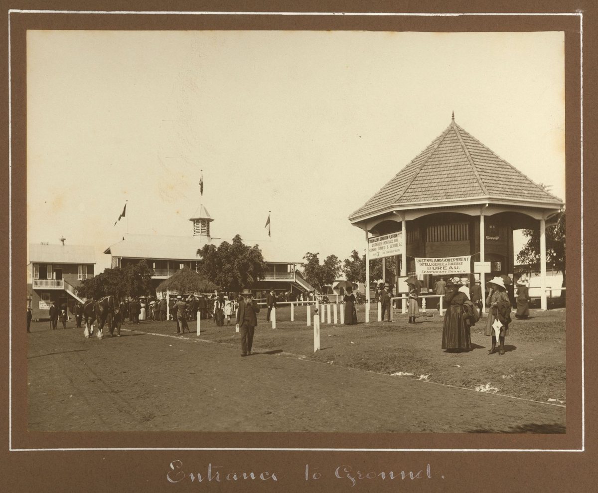 Main entrance to the Exhibition ground, Brisbane, 1912, Bowen Hills
