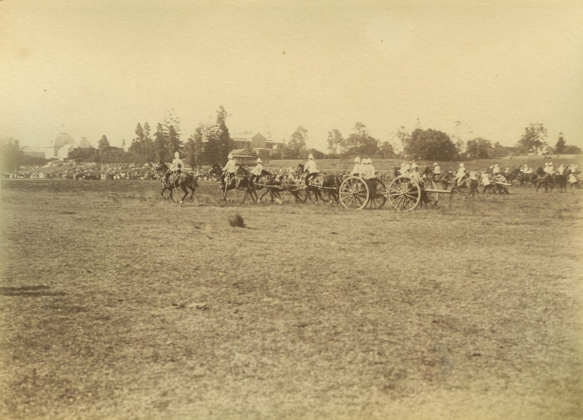 Military display in the Domain, Commonwealth Day, Brisbane, 1901, Brisbane City