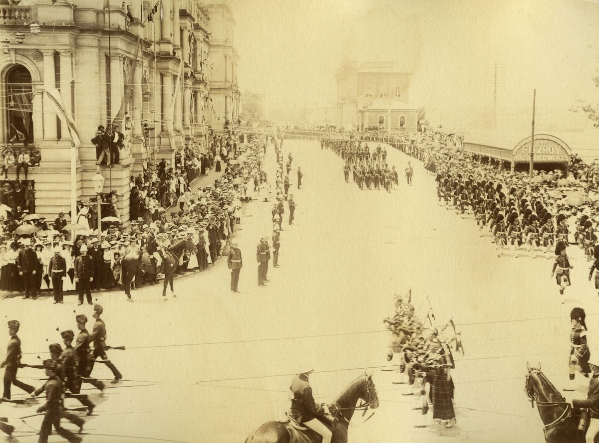 Black Watch regiment on parade, Brisbane, 1901