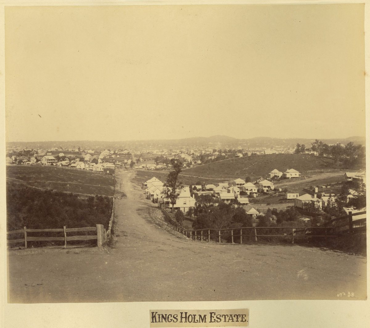 Kings Holm Estate south of the Brisbane River, looking north, 1889, Highgate Hill