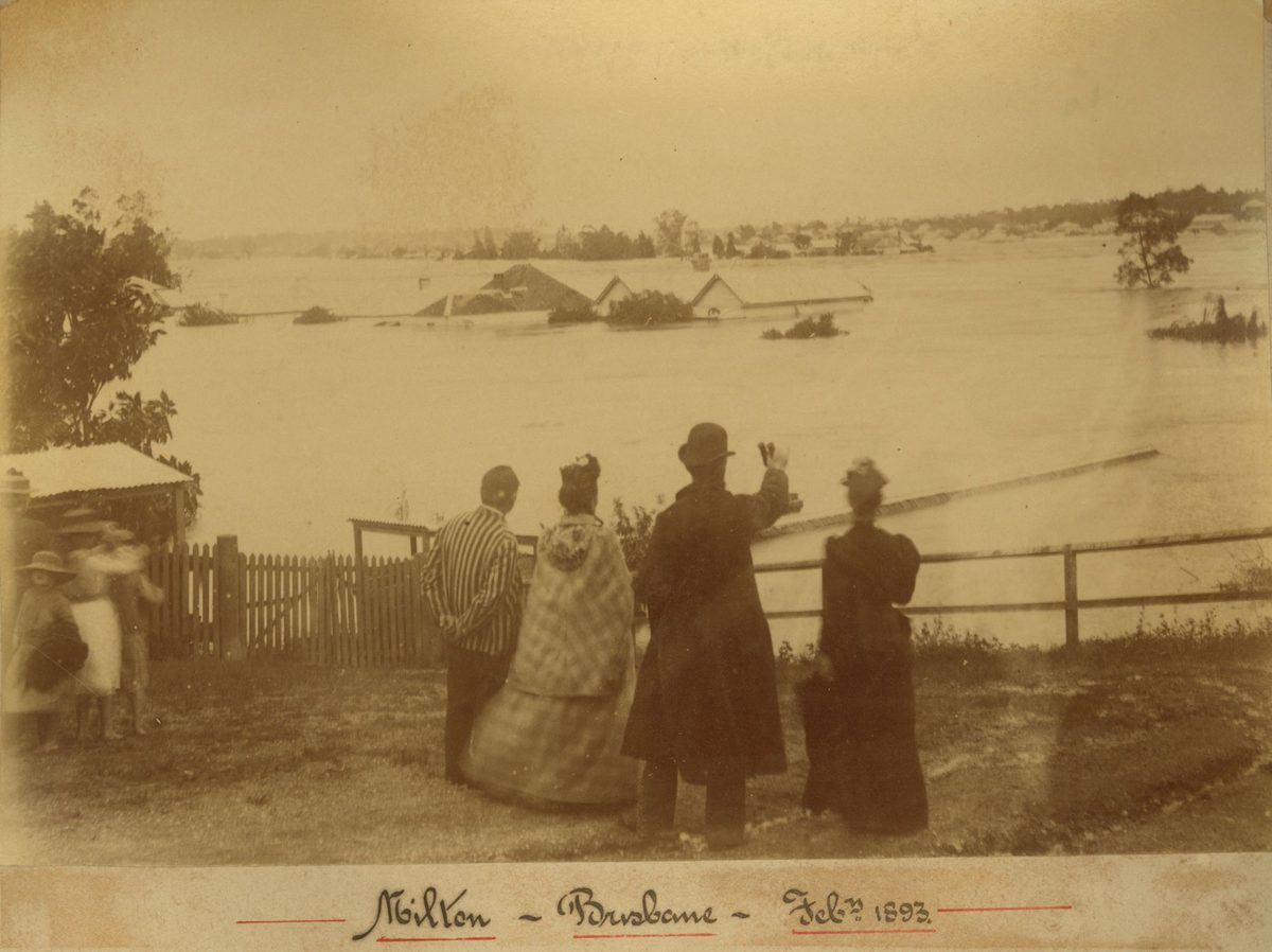 View from Milton of the Brisbane River during the 1893 floods