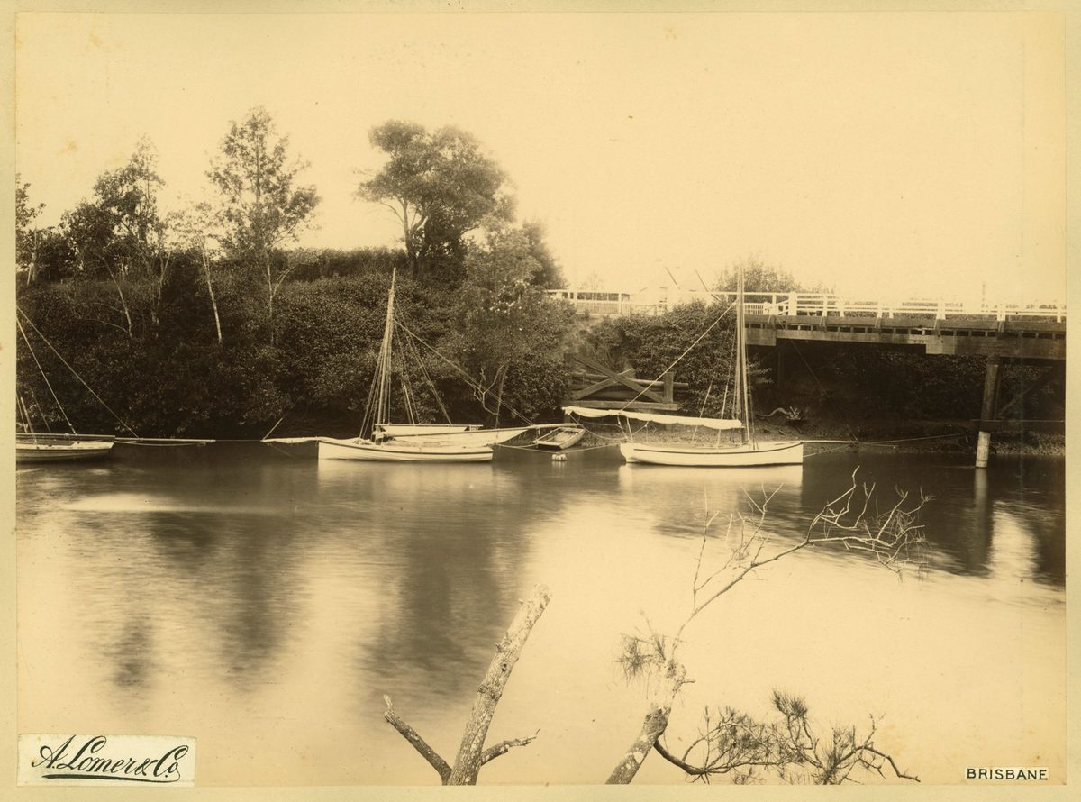 Boats at anchor in Norman Creek, Brisbane, 1889