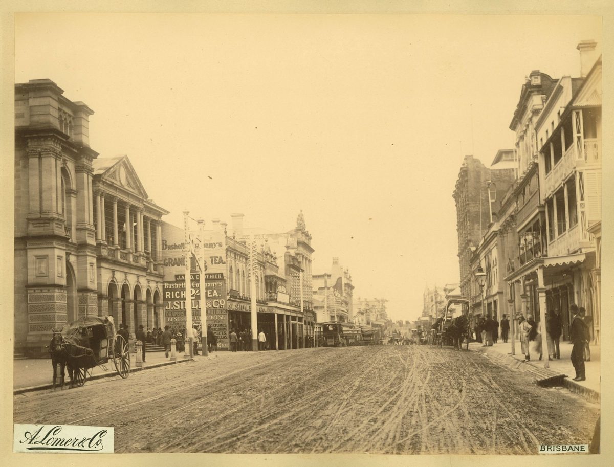 Early view of Queen Street, Brisbane, 1889, Brisbane City