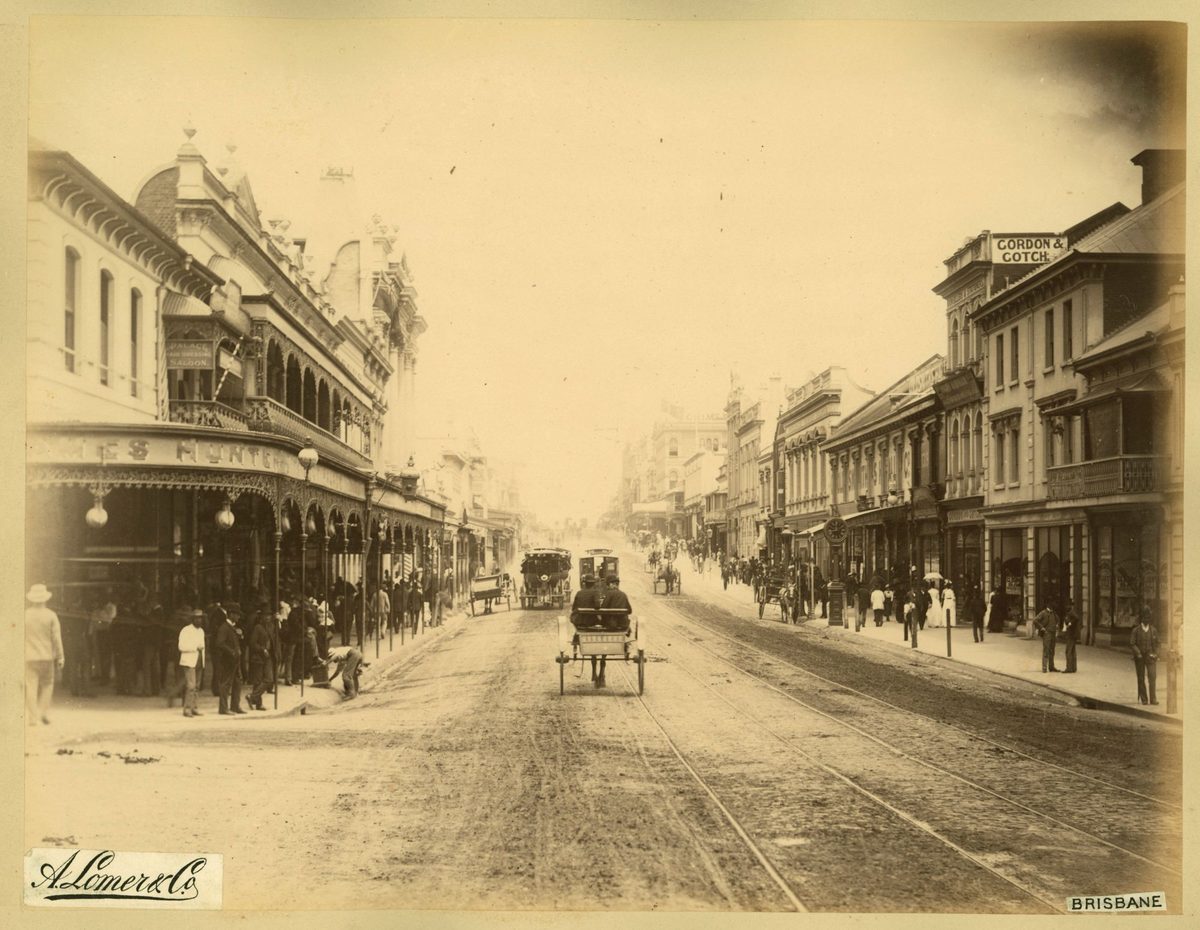 Looking down Queen Street, Brisbane, 1889, Brisbane City