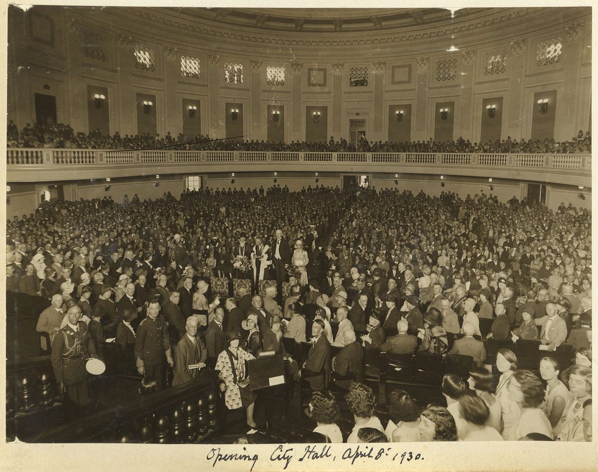 Interior view of the Brisbane City Hall, April 1930