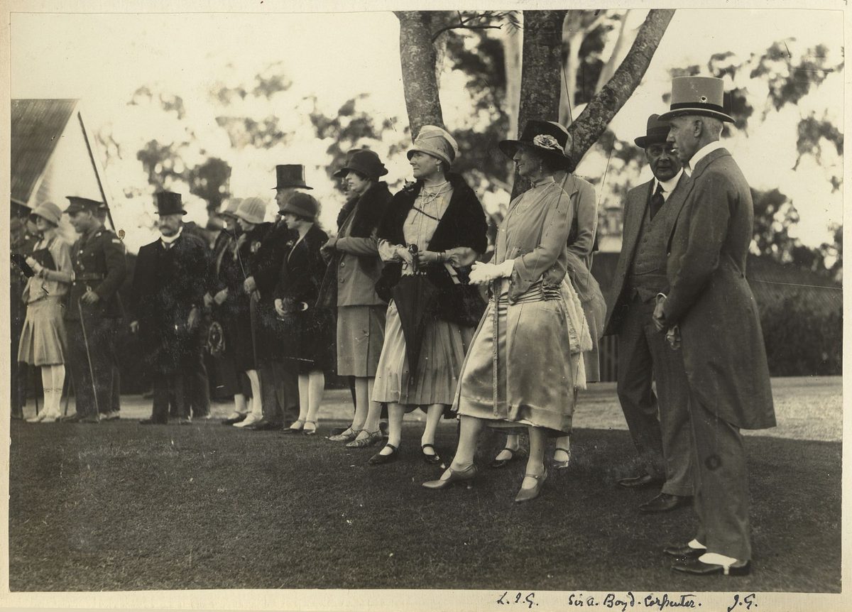 Group at a garden party at Government House, Brisbane, July 1927, Bardon