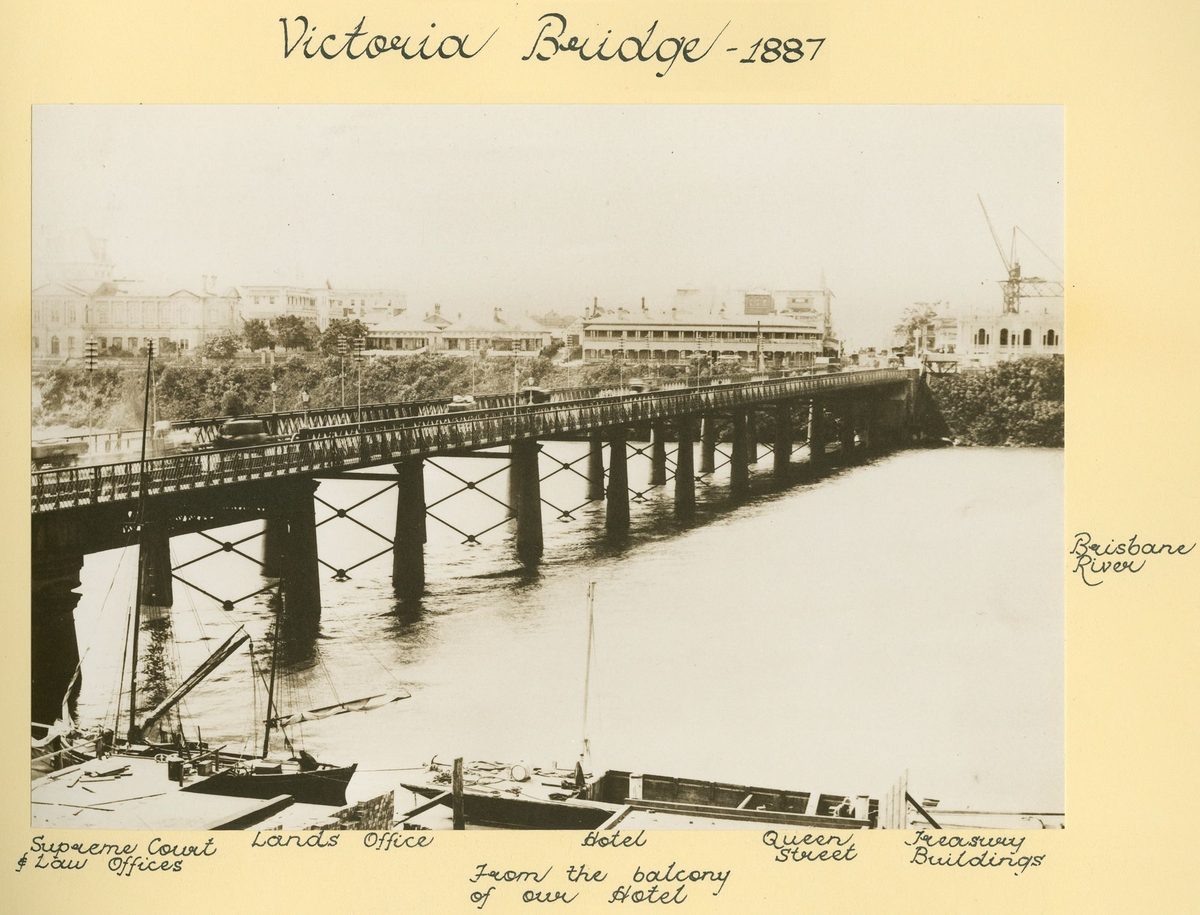 Victoria Bridge in Brisbane, 1887, Brisbane City