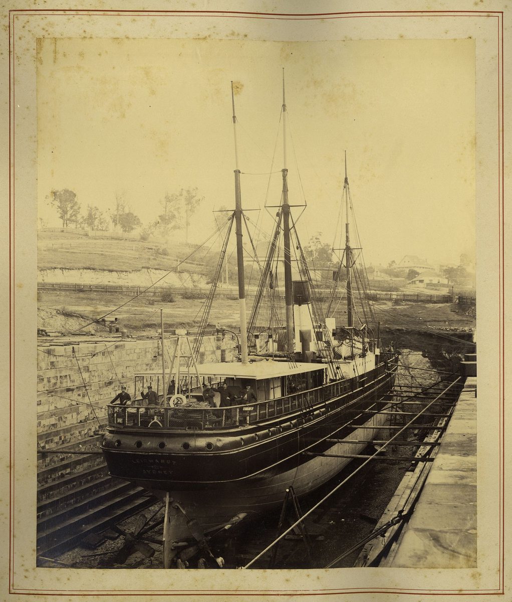 S.S.Leichhardt in Brisbane's dry dock, 1885, South Brisbane