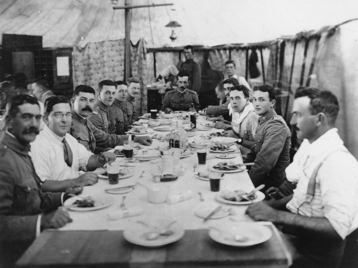 Officers of the Moreton Regiment in the mess, 1909, Lytton