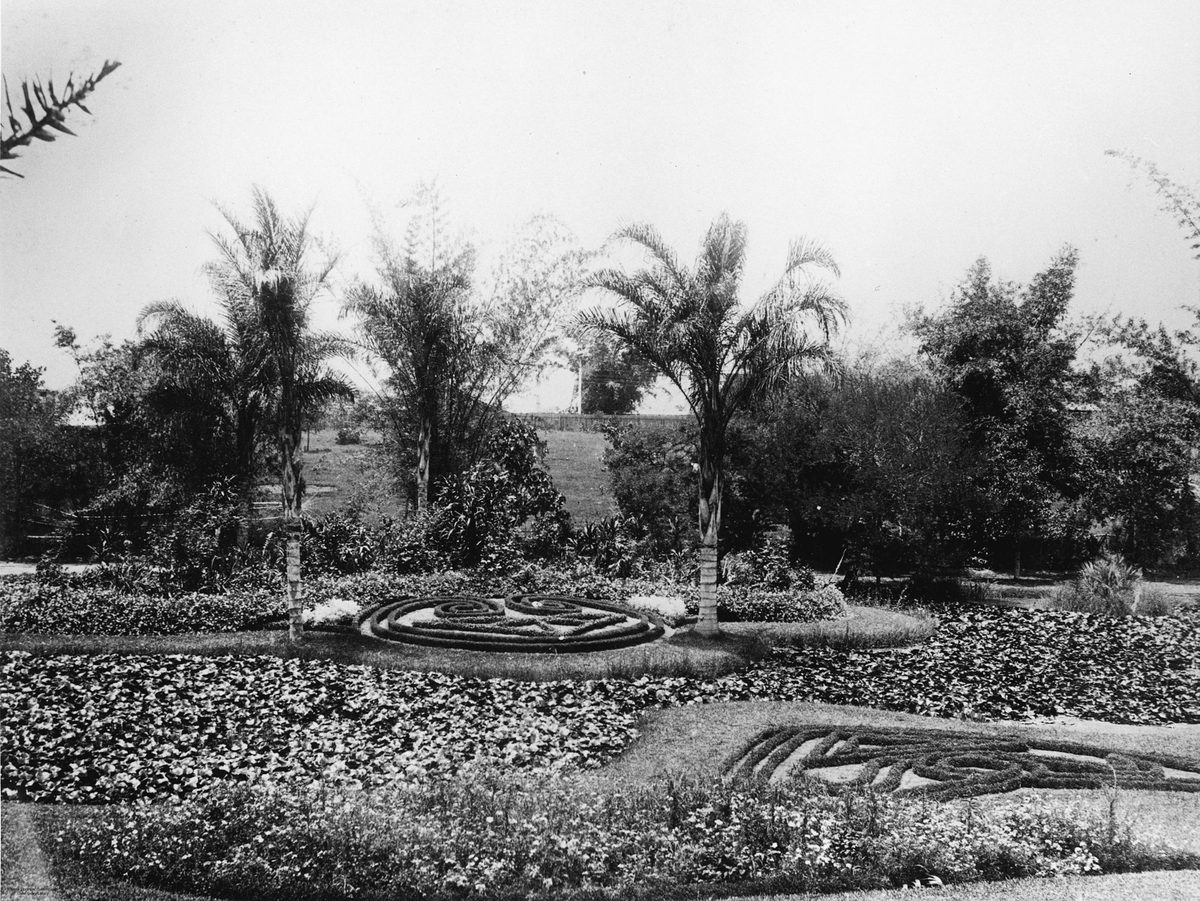 Formal garden beds at Bowen Park, Brisbane, 1889, Bowen Hills