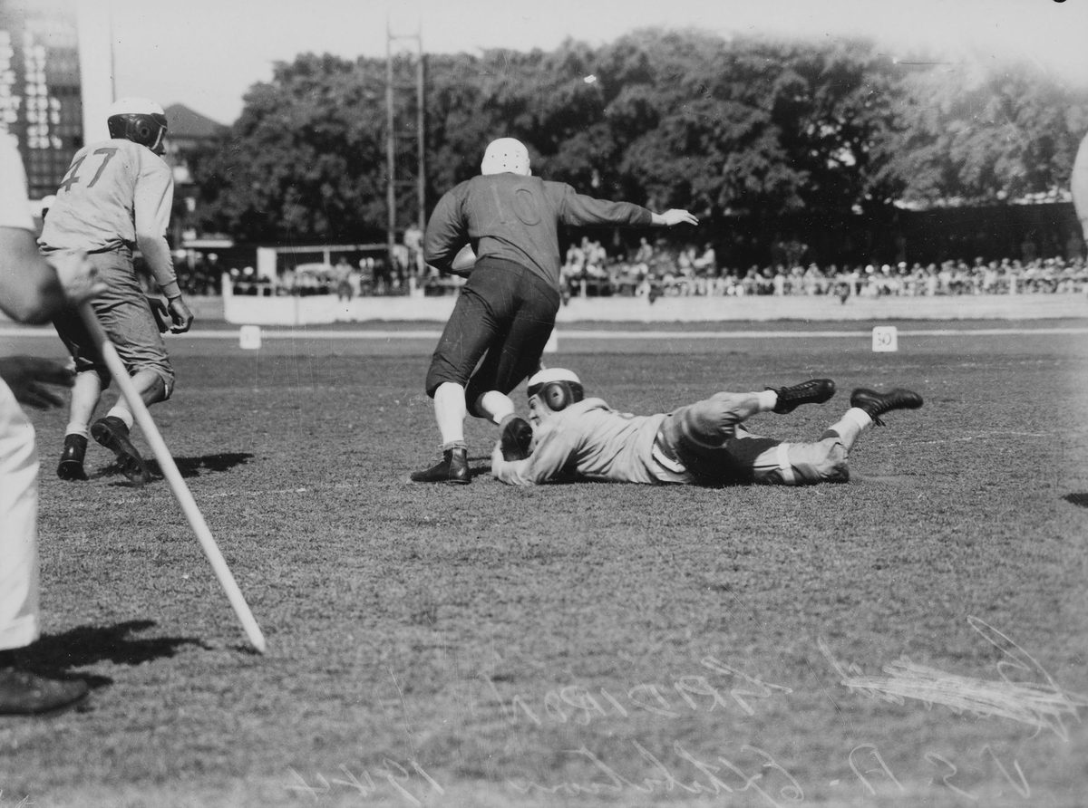 Servicemen playing gridiron football in Brisbane (1944)