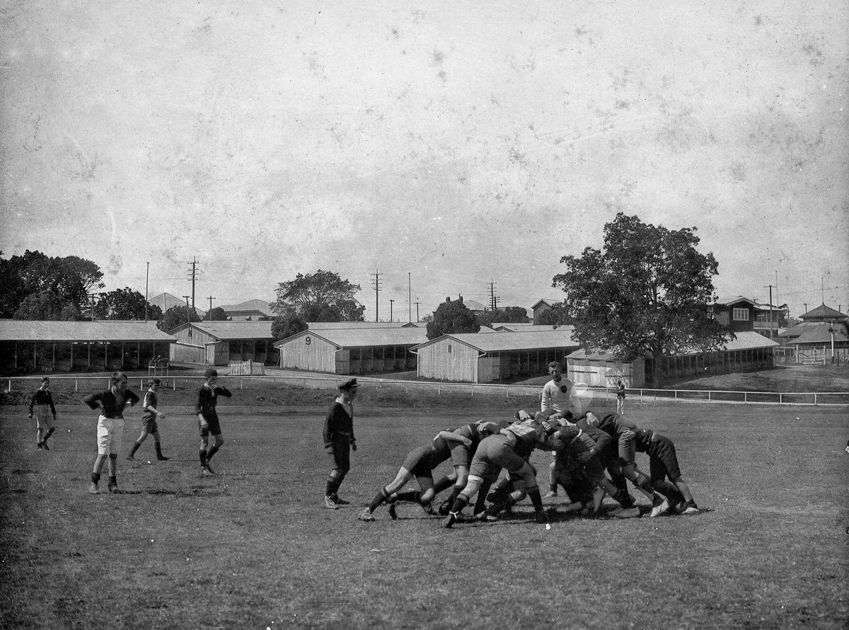 Schoolboy Rugby Union semi-finals at the Exhibition Ground, Brisbane, 1925, Bowen Hills