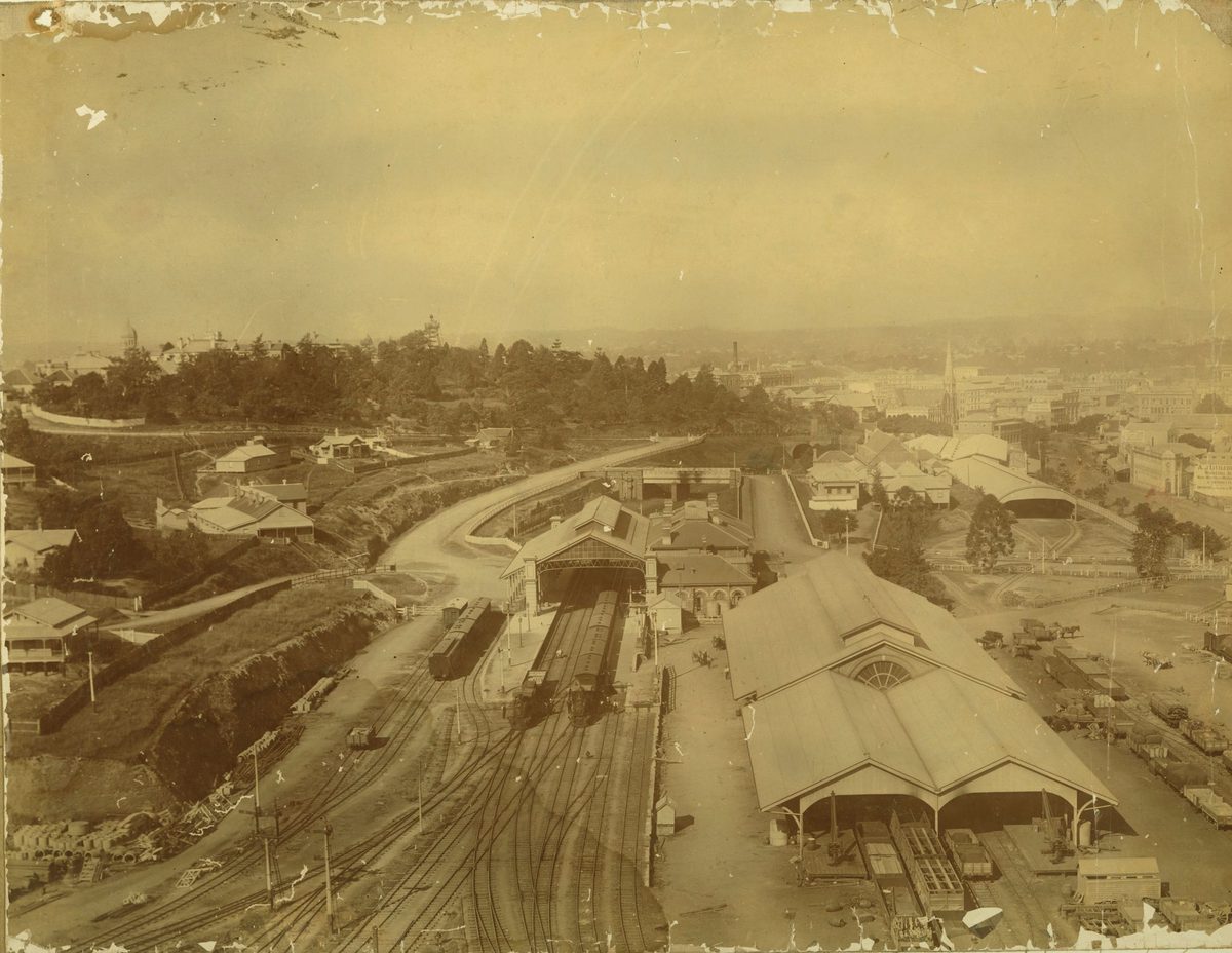 Roma Street railway yards, Brisbane, 1897, Brisbane City