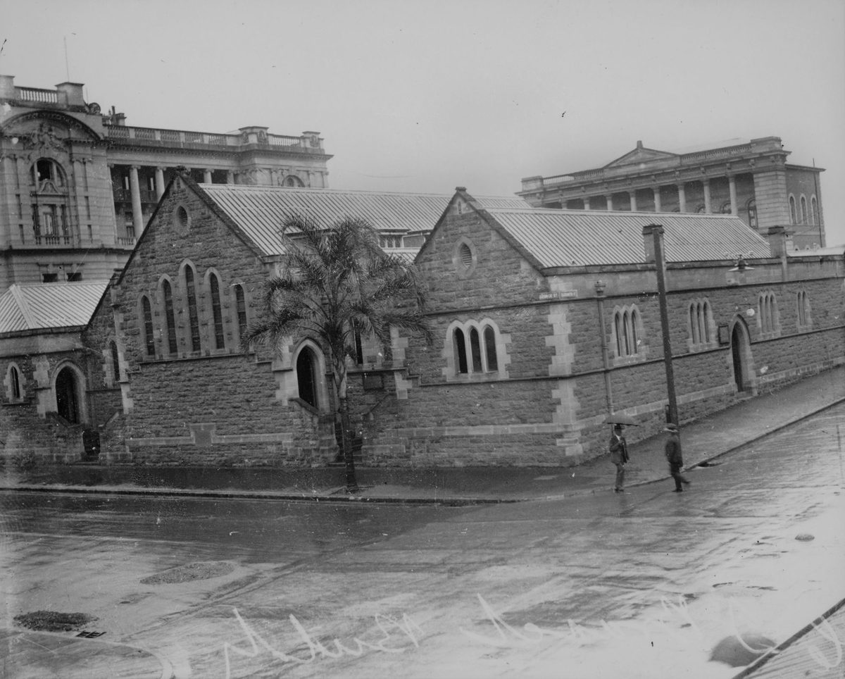 View of the Criminal Investigation Bureau on the corner of George and Elizabeth Streets, Brisbane, 1932, Brisbane City