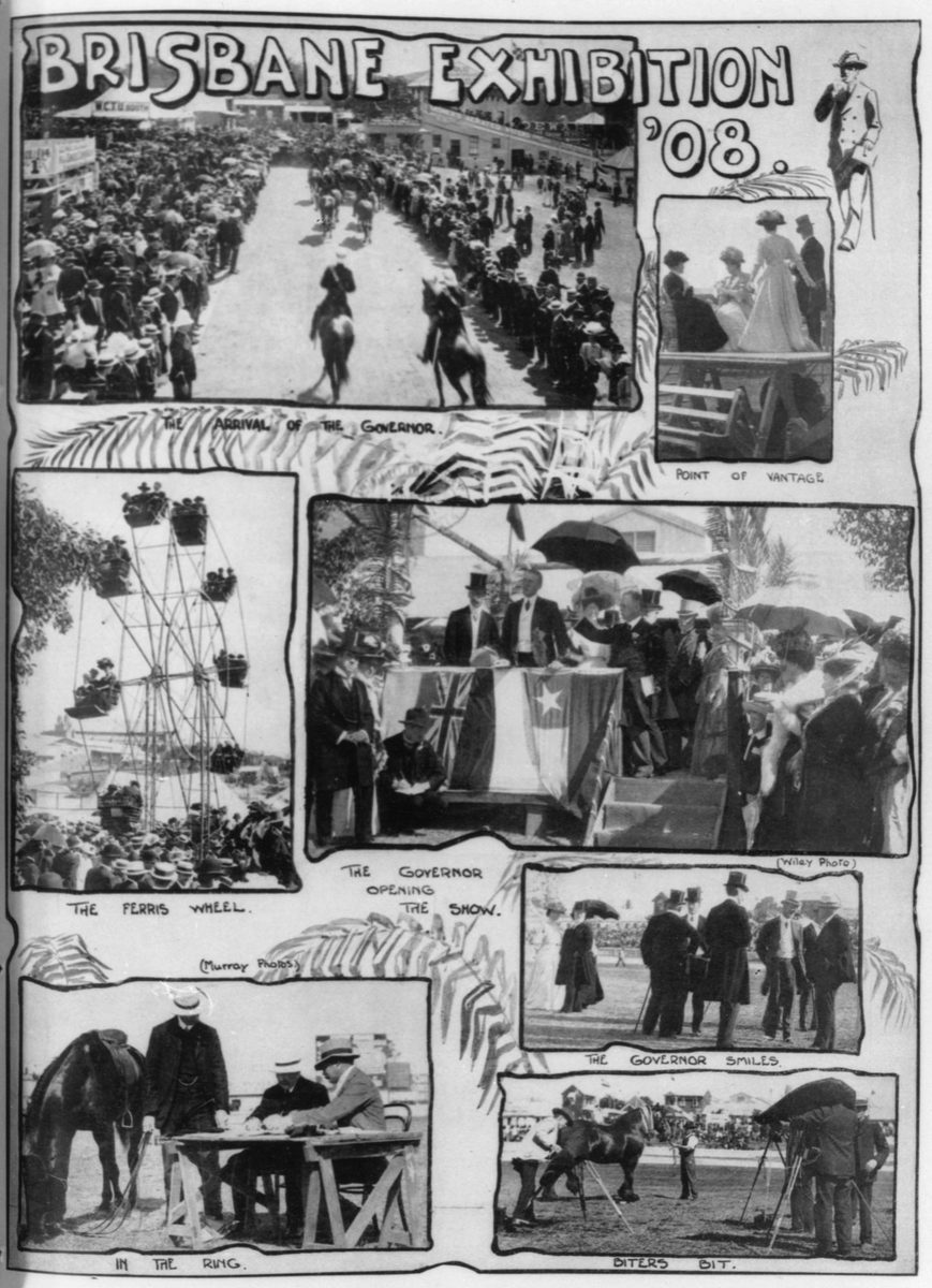 Collage of images from the Royal Brisbane Exhibition, 1908, Bowen Hills