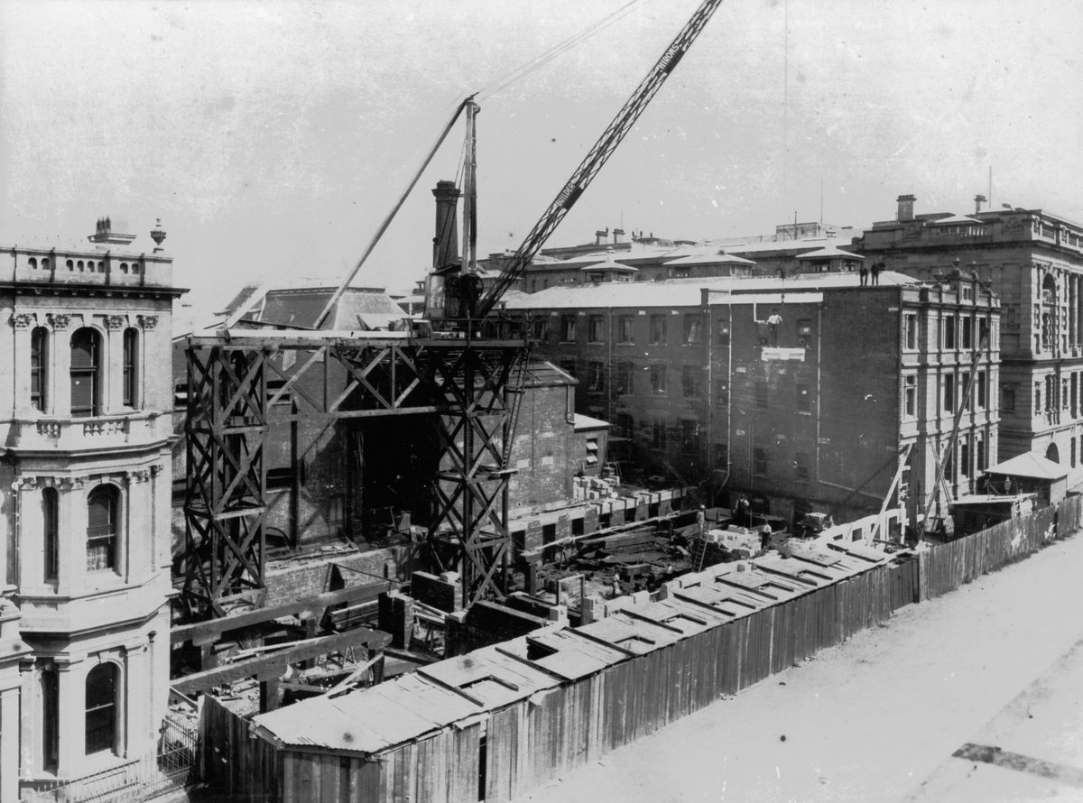 Government Printing Office under construction, Brisbane, 1910, Brisbane City