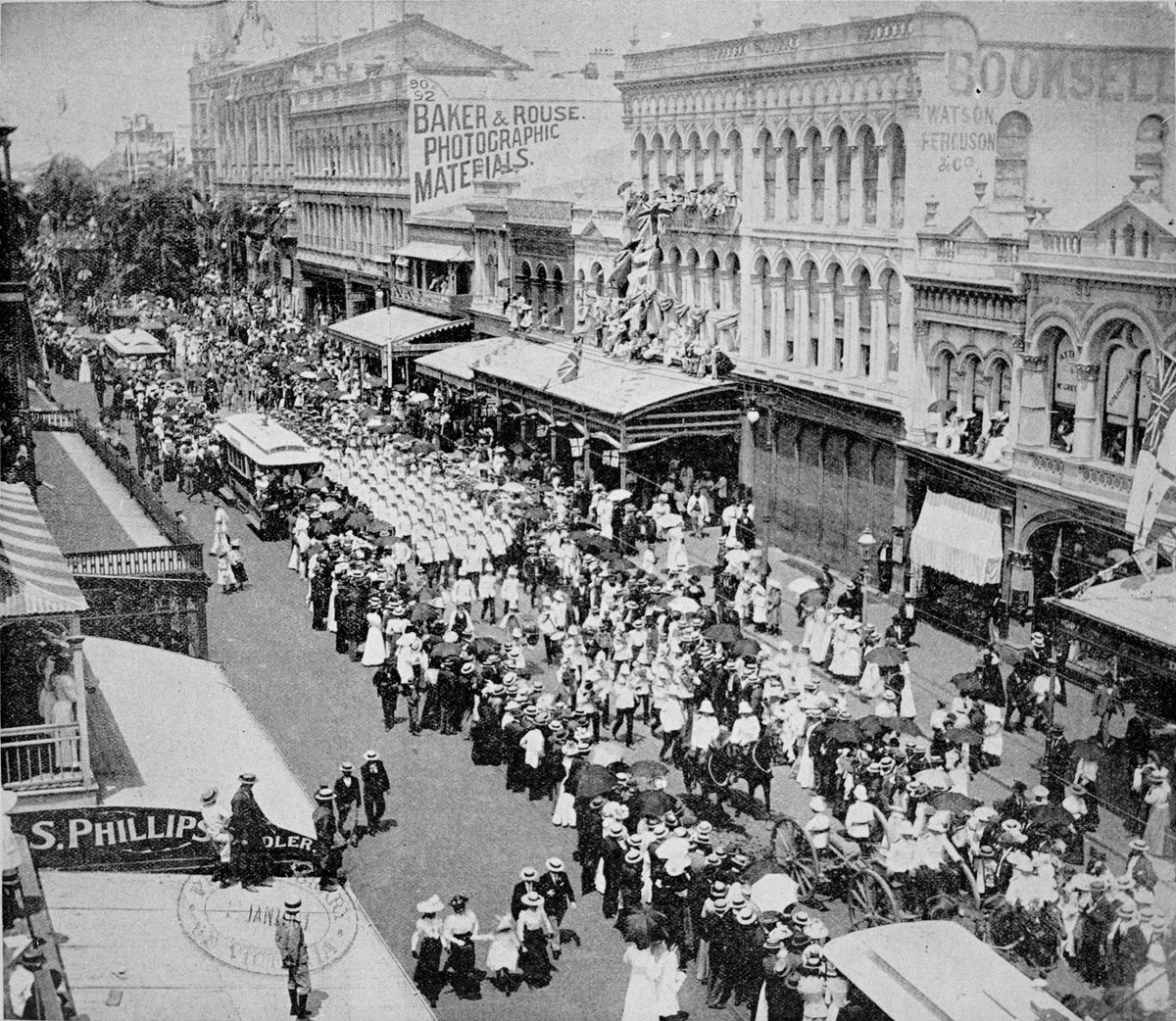 Federation celebrations in Queen Street, Brisbane, 1901, Brisbane City