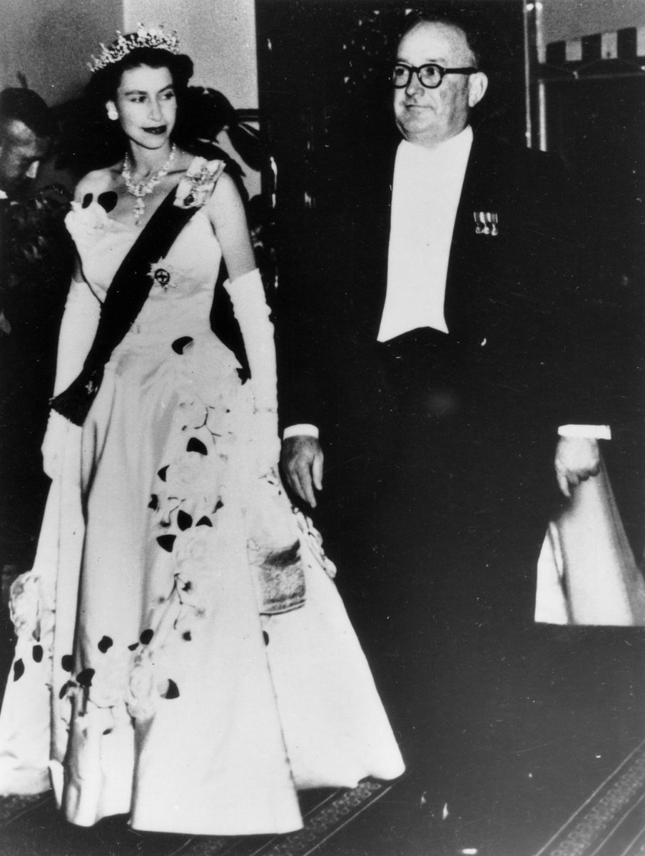 Queen Elizabeth II with the Queensland Premier in March 1954, Brisbane