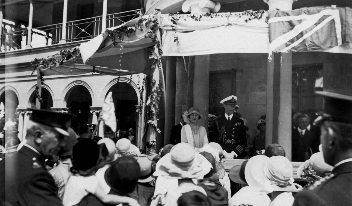 Duke and Duchess of York at the University of Queensland during their visit to Brisbane in 1927