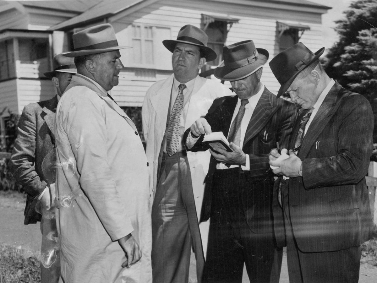 Police team investigating the murder of Betty Shanks, Brisbane, 1952
