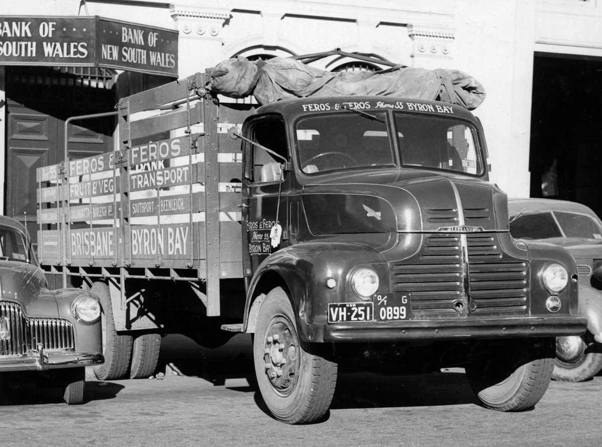 Leyland Truck at Roma Street market in Brisbane, 1953, Brisbane City (1951)
