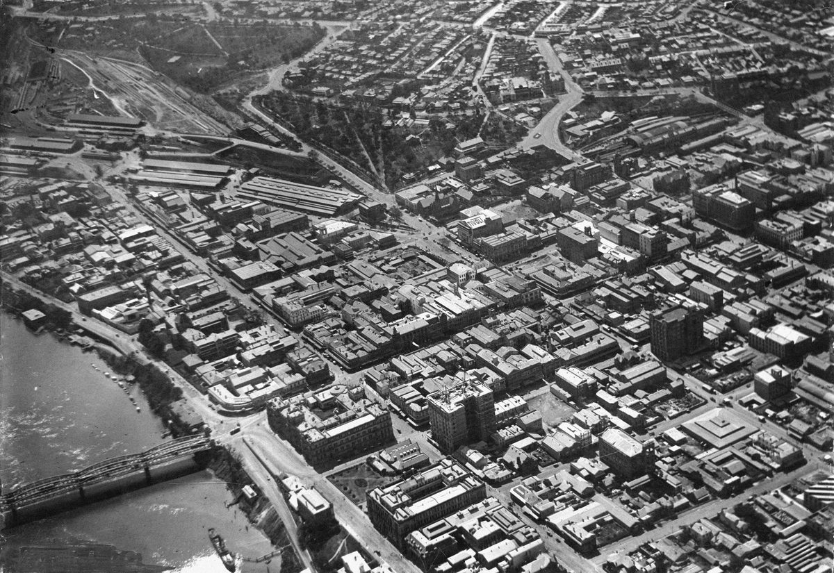 Aerial view of Brisbane, 1919