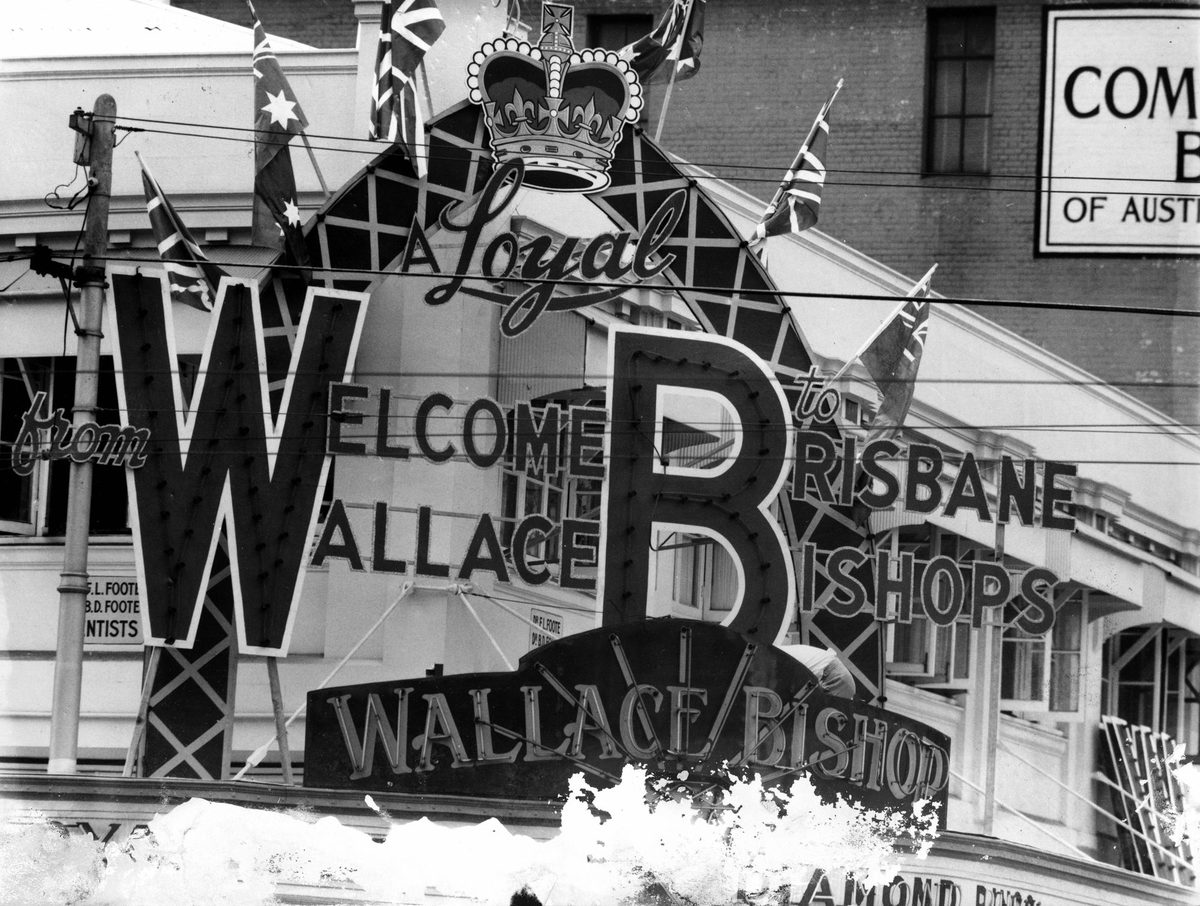 A Loyal Welcome to Brisbane from Wallace Bishops, February 1954