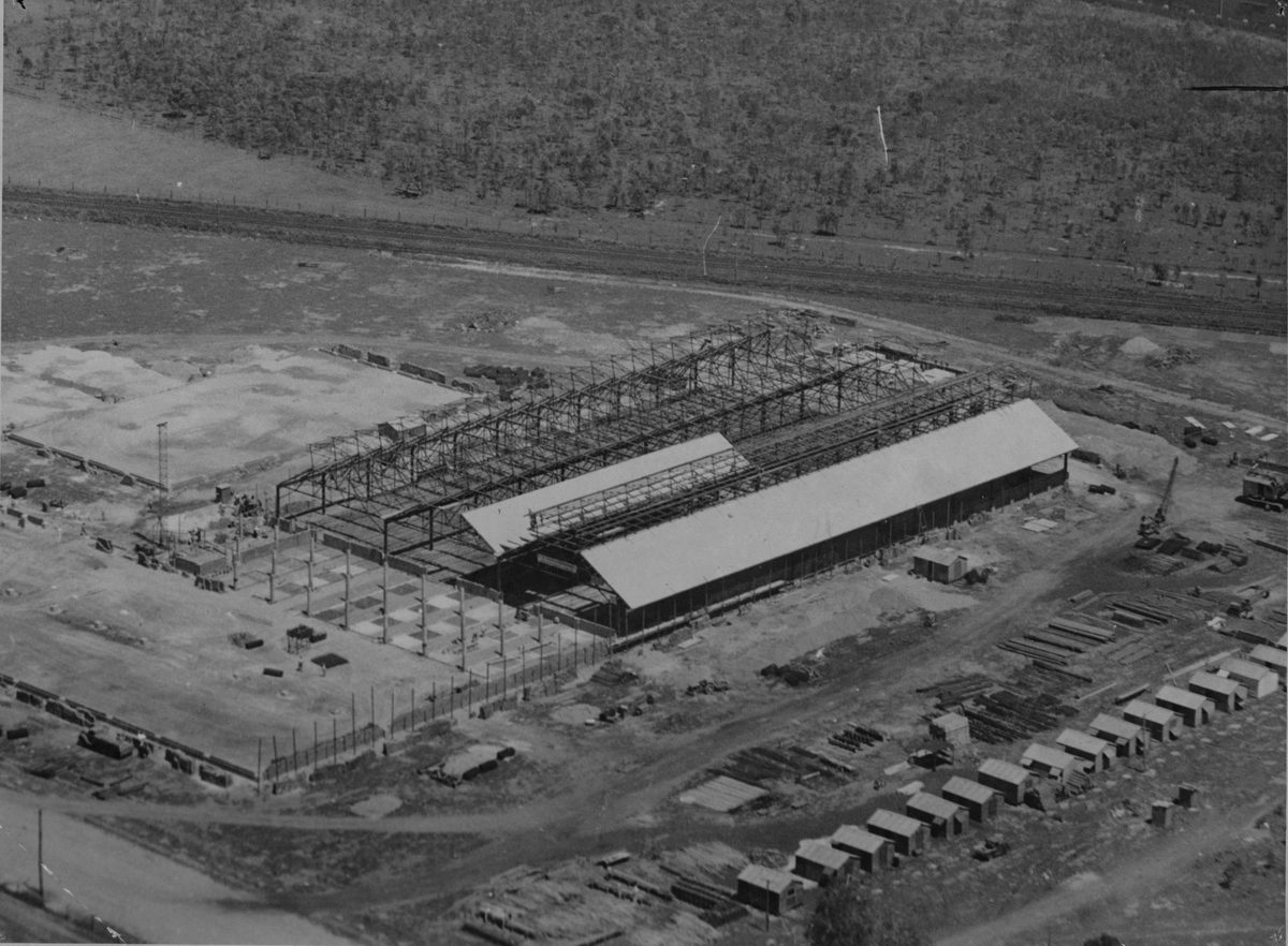 Pineapple cannery under construction at Northgate, 1946