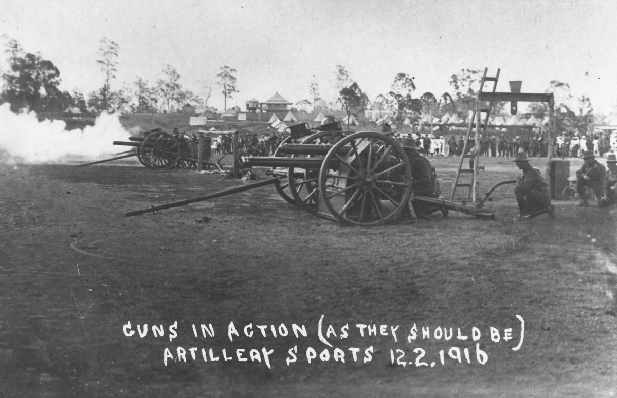 Artillery in action, Chermside, 1916
