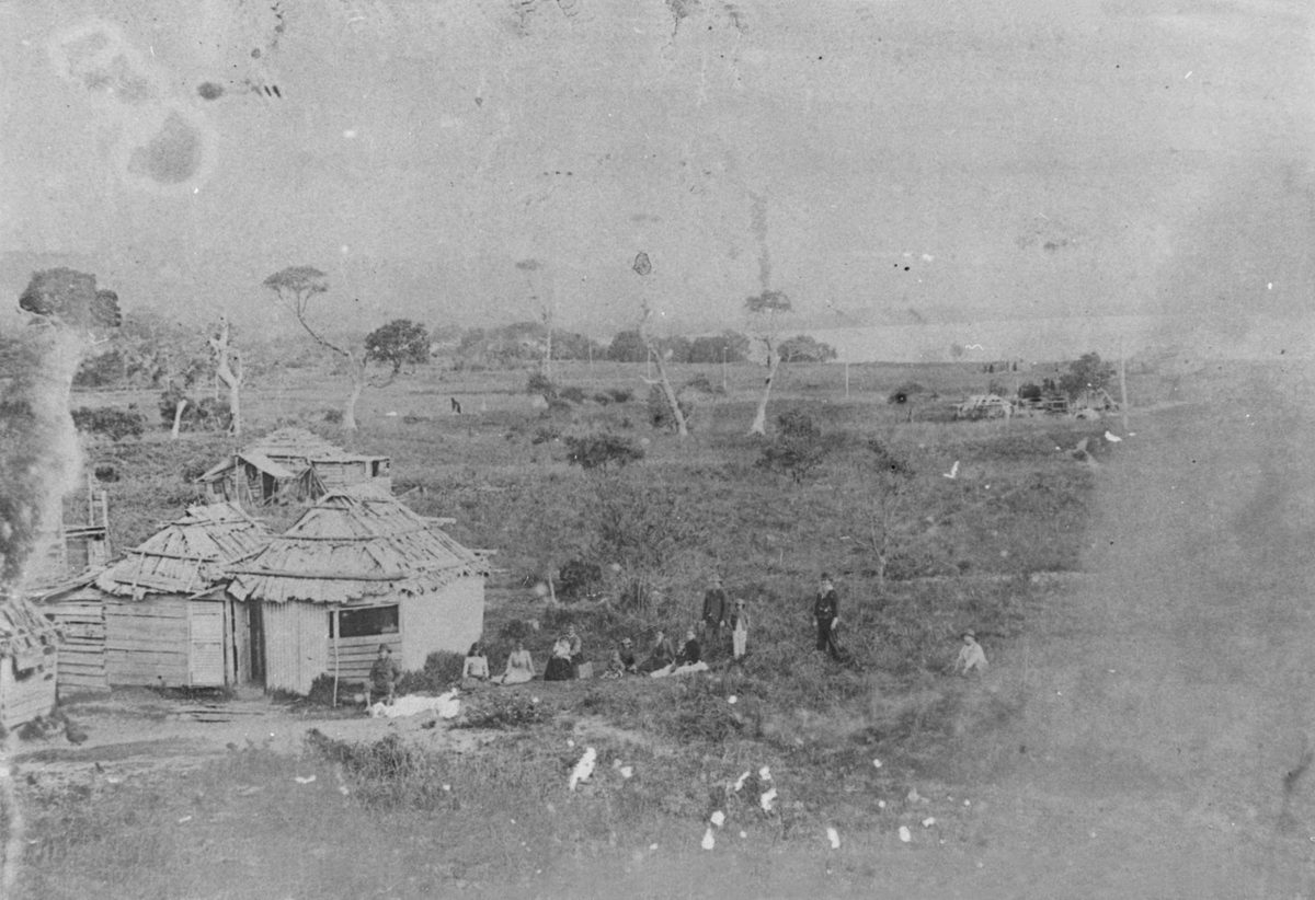 Dugong fisherman hut at Amity Point, Stradbroke Island, 1891